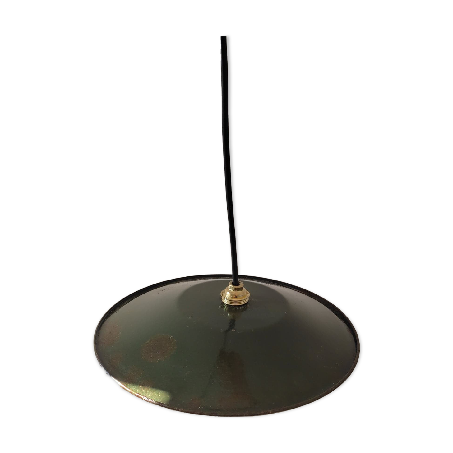 Old suspension in green enamelled sheet metal