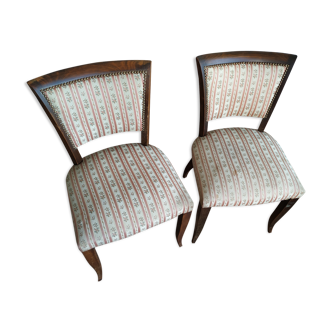 Pair of Art Deco moulded chairs