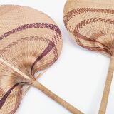 Pair of braided wicker fins, circa 1960