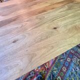 Large mango wood table with contemporary base