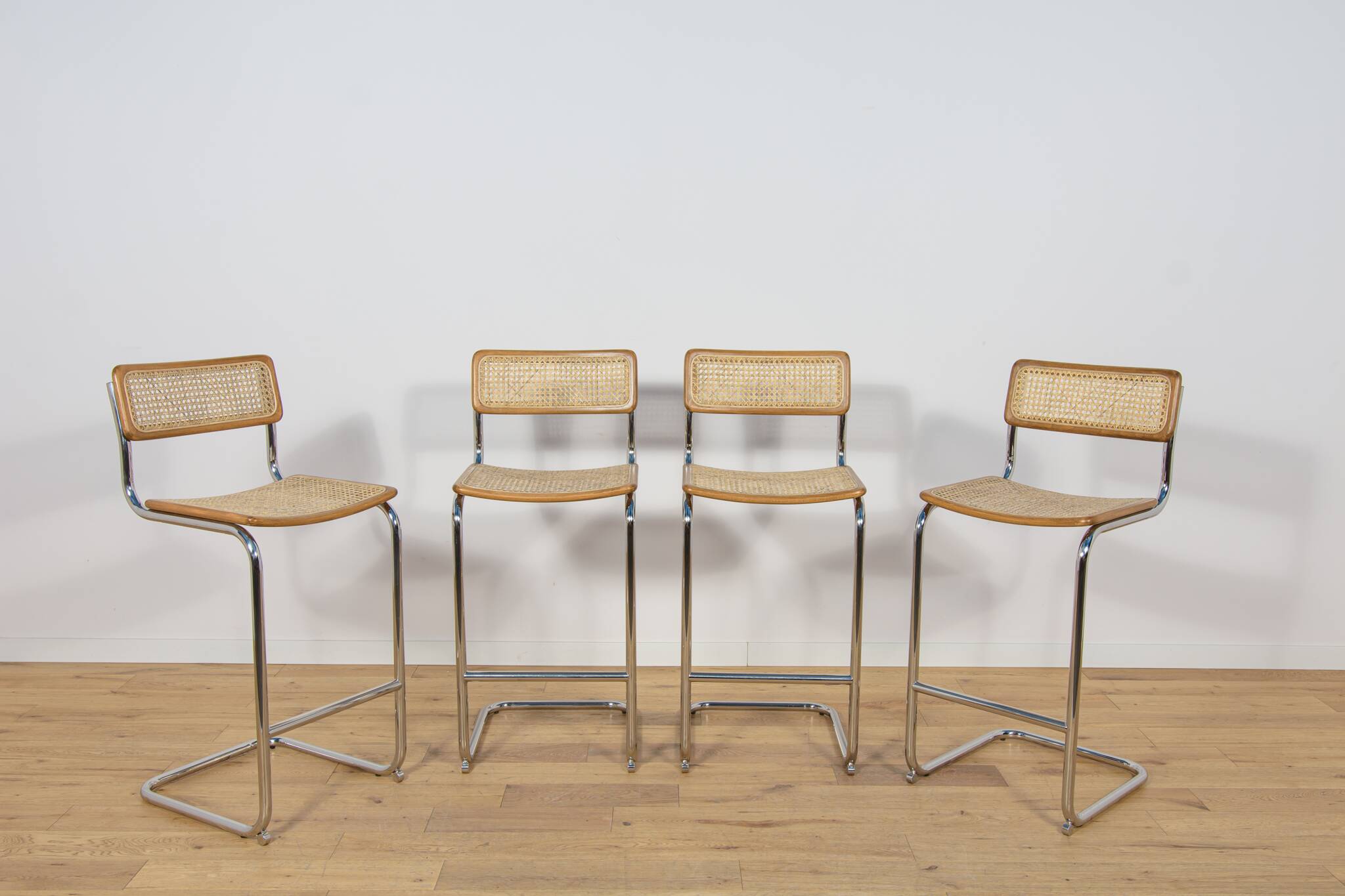 Chrome-Plated Bar Stools Typ Cesca, Italy, 1970s