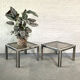 Paire de tables d’appoint Romeo Rega chrome & laiton