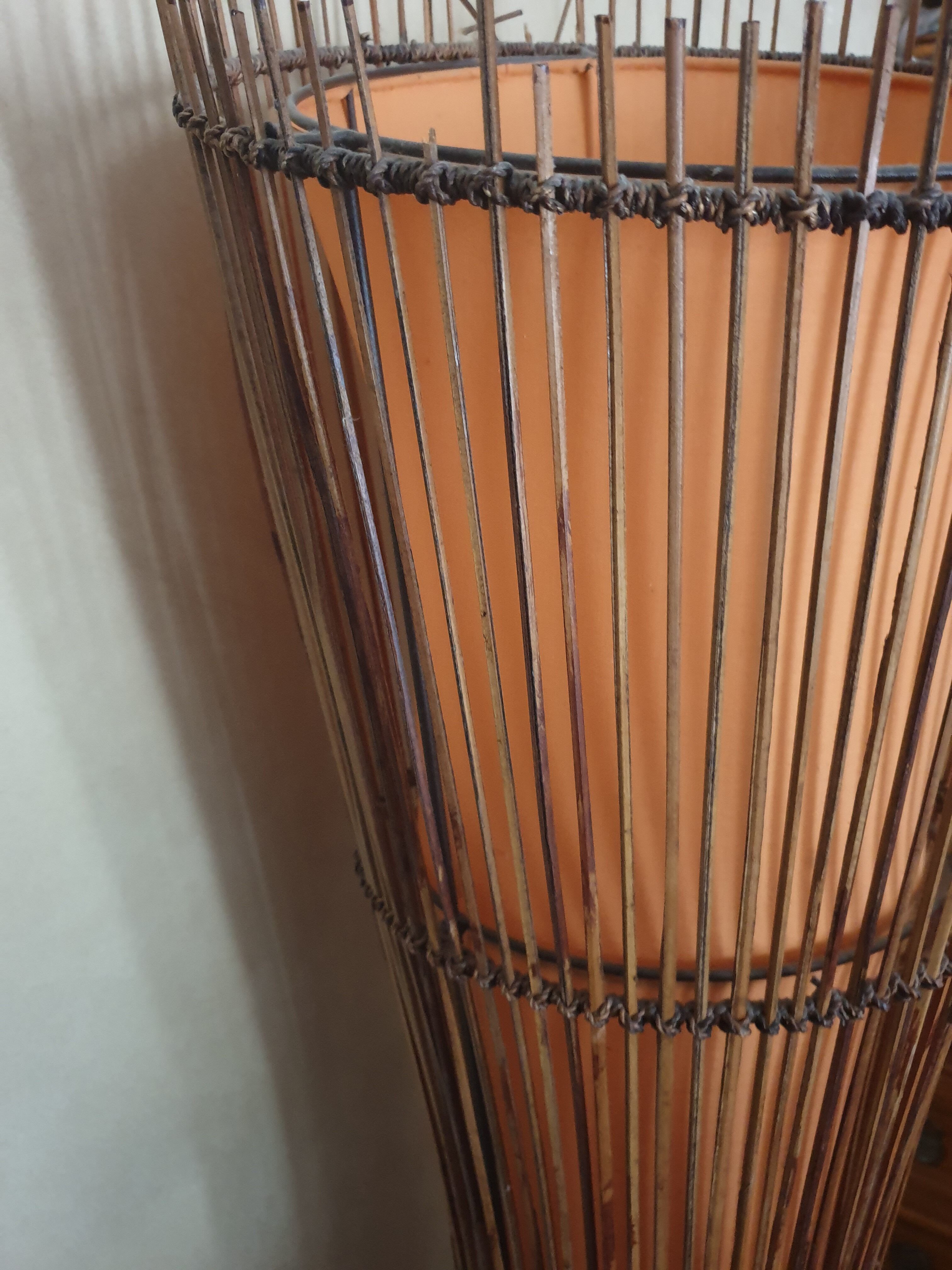 Floor lamp kobe bamboo slat 80s