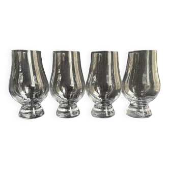 4 crystal whiskey glasses stamped “The Glencairn Glass”