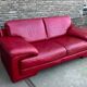Pair of Natuzzi sofas. Leather.