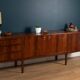 Retro 1960s Restored Long Rosewood Mcintosh Torpedo Sideboard