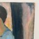 Oil on wood panel, Woman seated