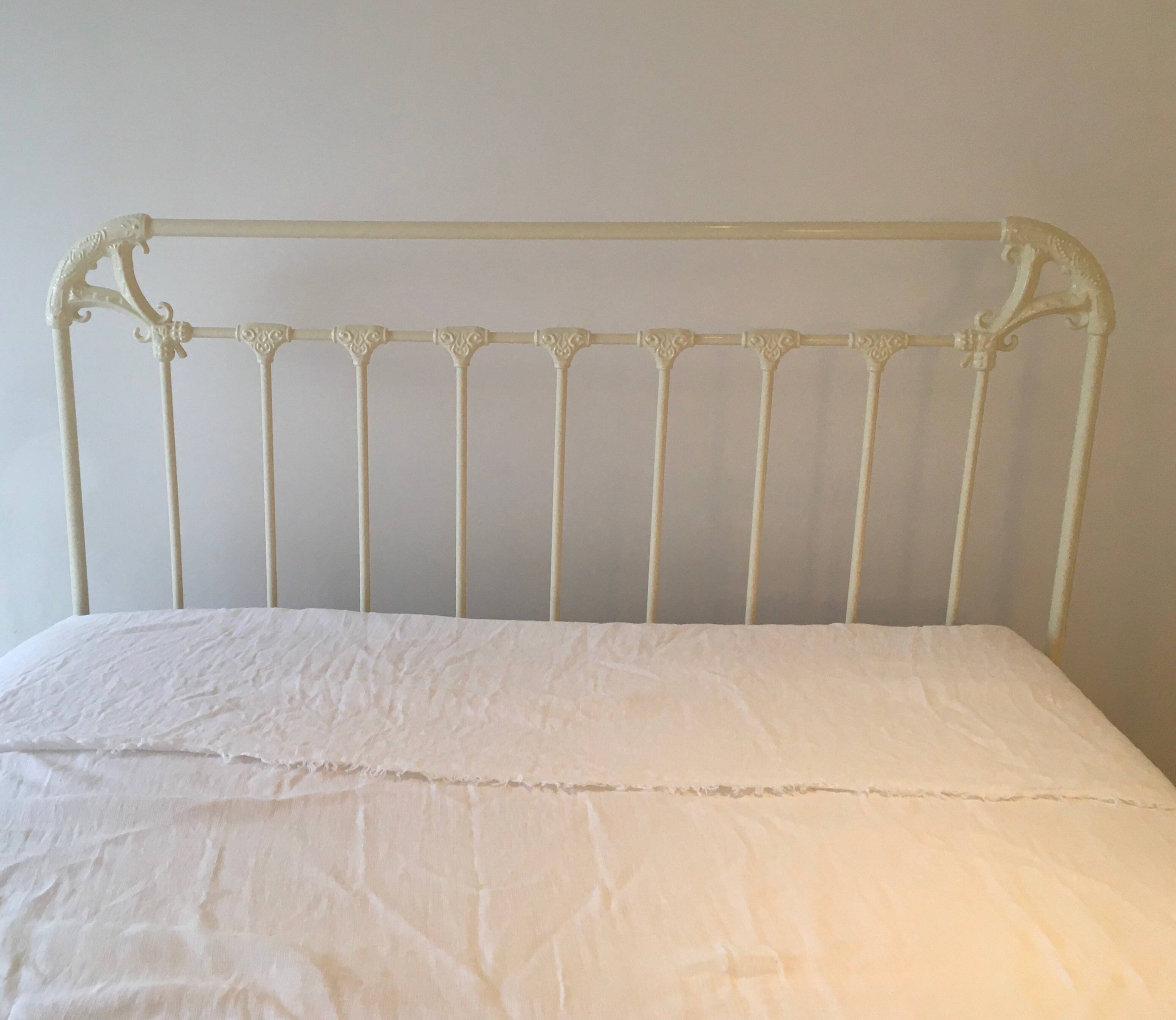 Bed 160 white wrought iron Irish handcrafted Celtic motifs