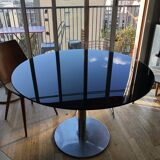 Chrome and glass dining table