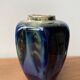Vase Art Déco en grès flammé bleu