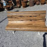 Antique garden bench made of cast iron and oak slats