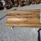 Antique garden bench made of cast iron and oak slats