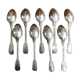 Set of 9 silver-plated metal spoons