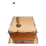 Glass and wood cigarette box