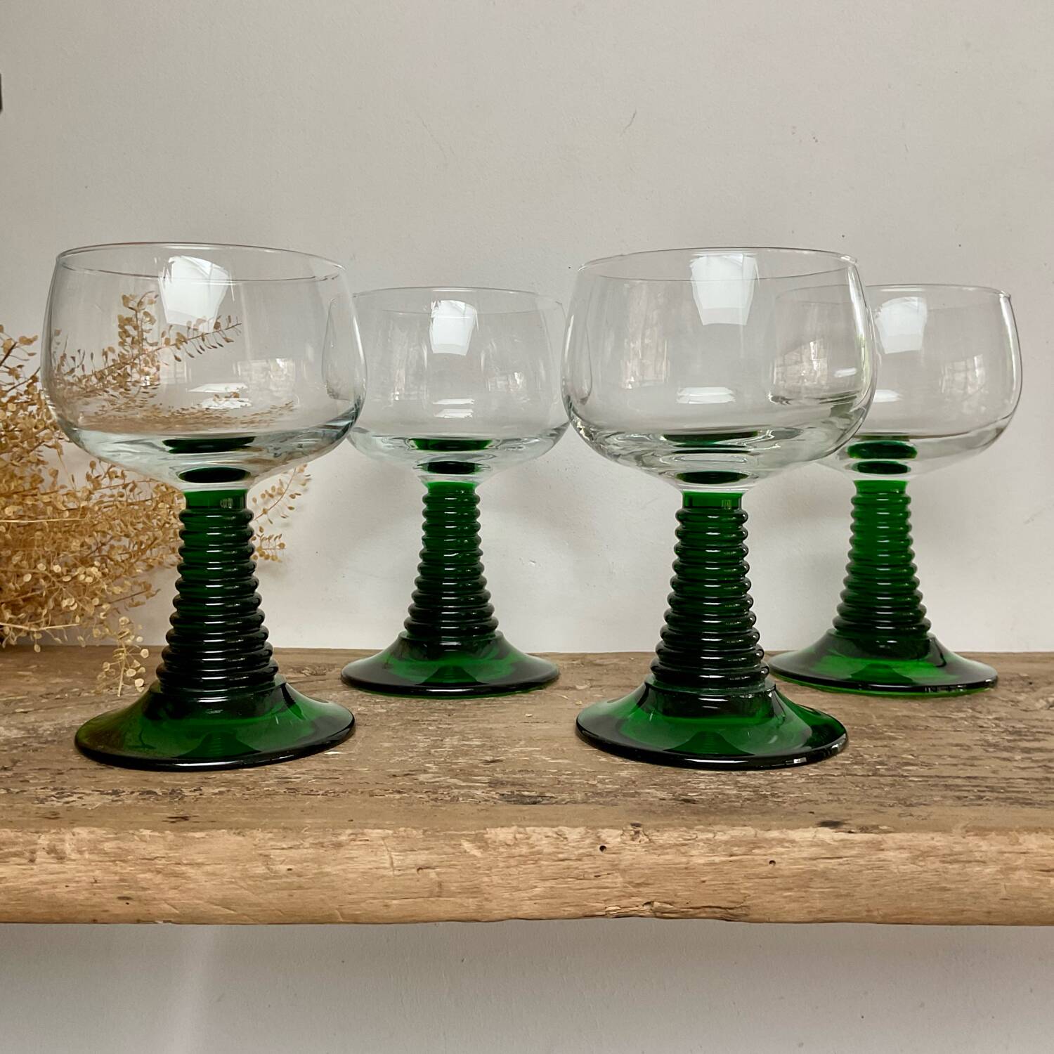 4 large Alsace Roemer glasses France