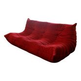 100% original - Ligne Roset Togo 3-seater bench – Red Alcantara (Goya