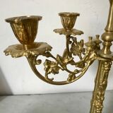 Pair of golden brass candlesticks