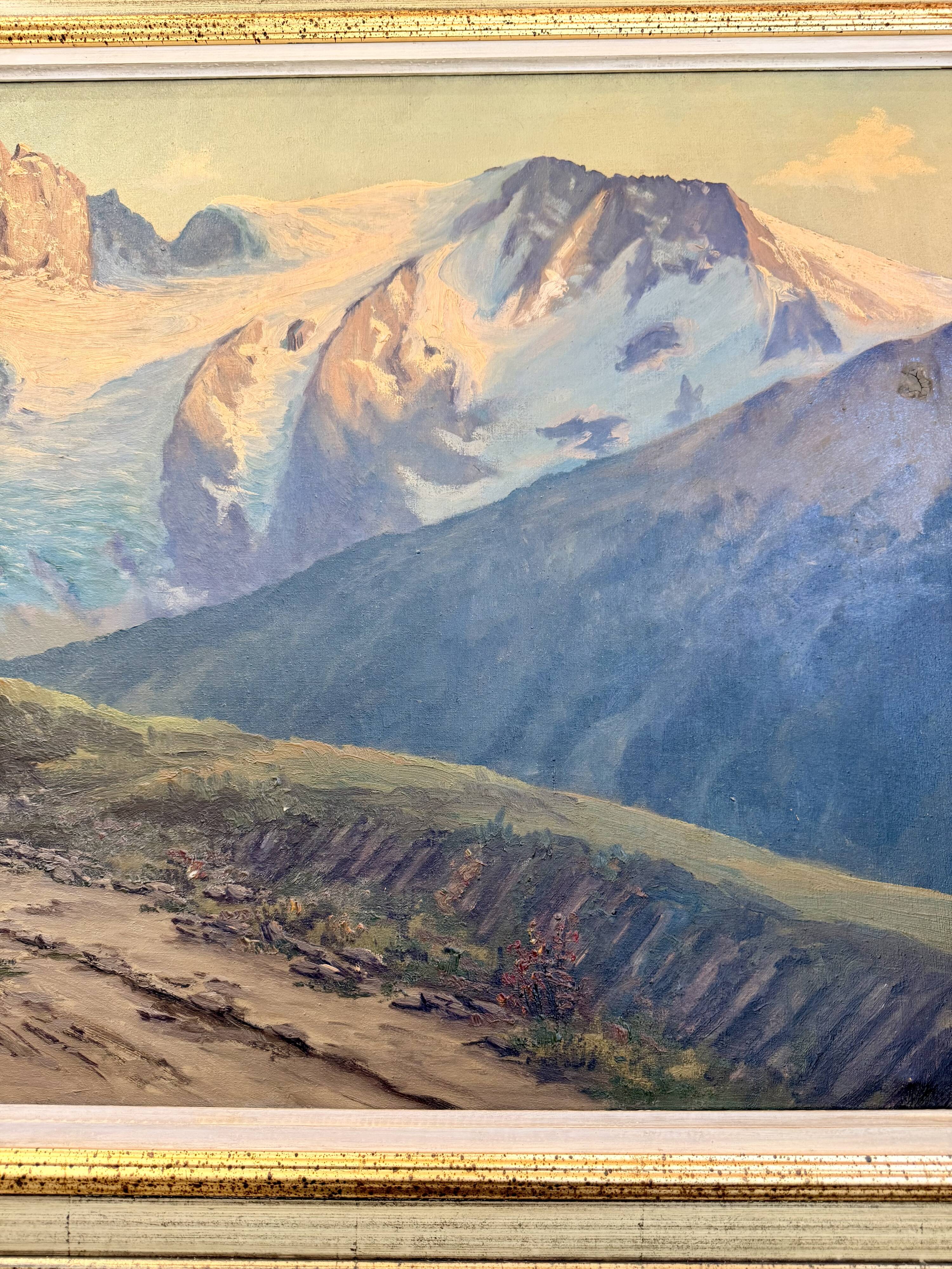 Oil on canvas Lucien Quénard (1902-1995) – Mountain landscape