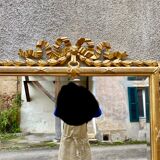 Louis XVI style mirror in gilded wood 176x109cm