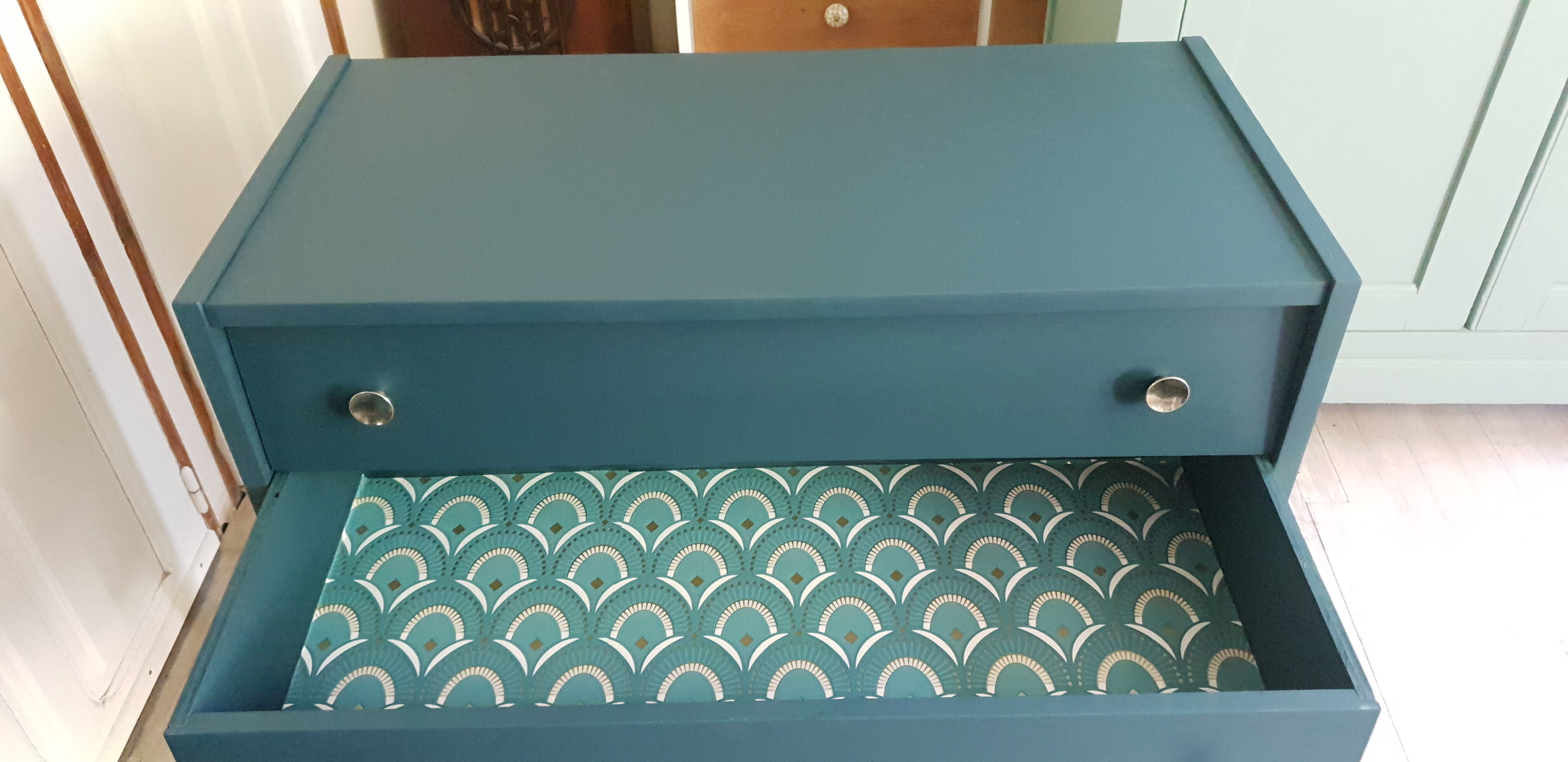 Blue vintage dresser