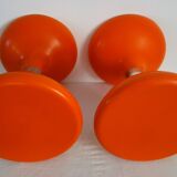 2 tabourets diabolo orange années 70