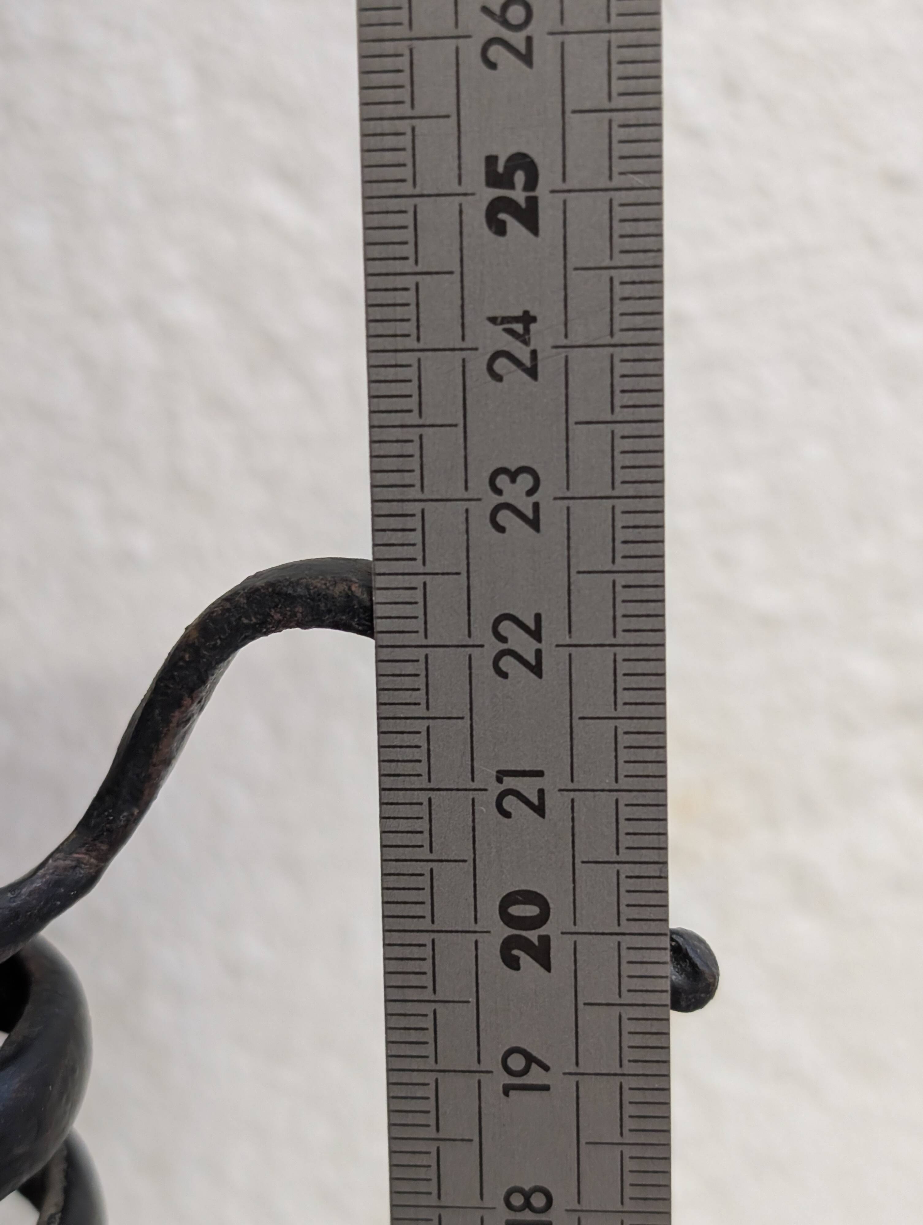Vintage brutalist wrought iron candlestick