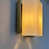 Vintage wall lamp, opaline and brass, France 1950