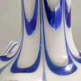 Blue & White Murano Glass Bell Pendant Ascribable to Mazzega, Italy, 1970s