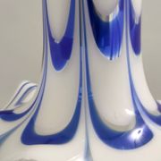 Blue & White Murano Glass Bell Pendant Ascribable to Mazzega, Italy, 1970s
