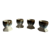Set of 4 vintage egg cups in glazed ceramic
