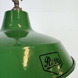 Industrial Green Enamel Factory Pendant Lamp from Revo, 1950s