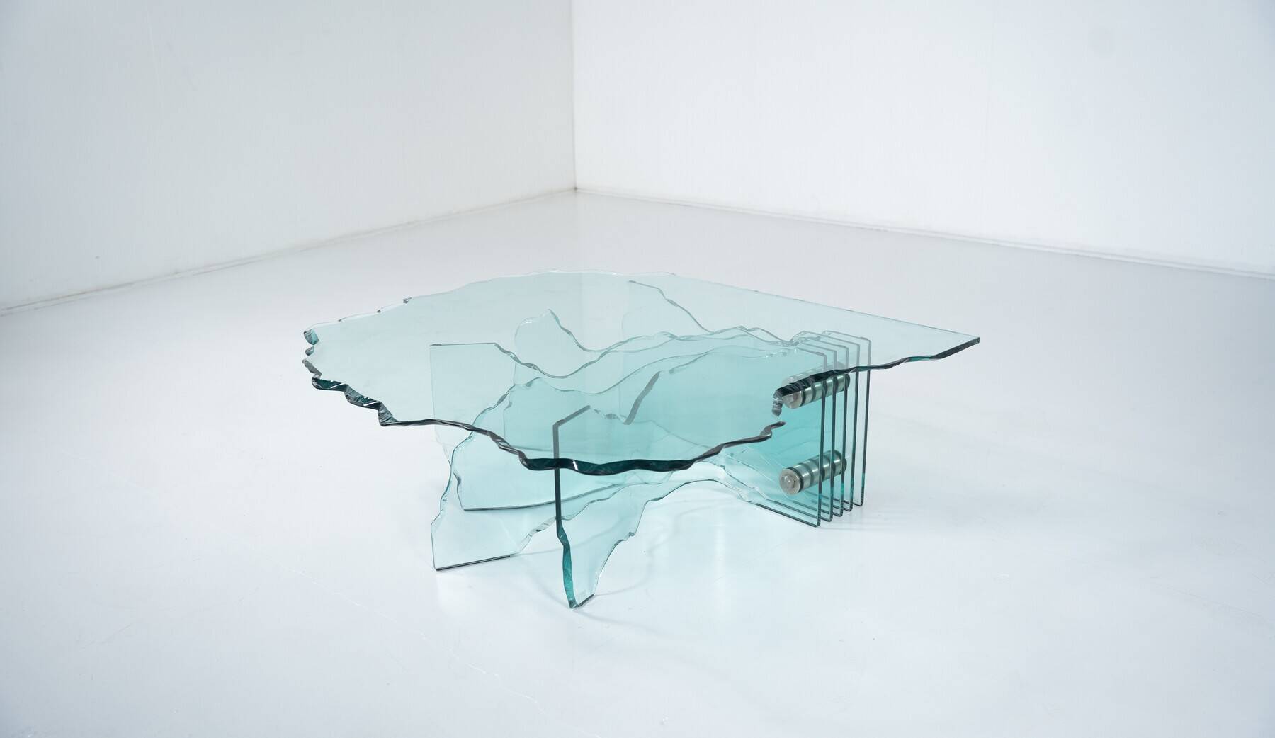 Shell coffee table by Danny Lane for Fiam, glass, 1980s.