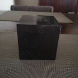 Presse papier / serre livre cube marbre noir - années 1970