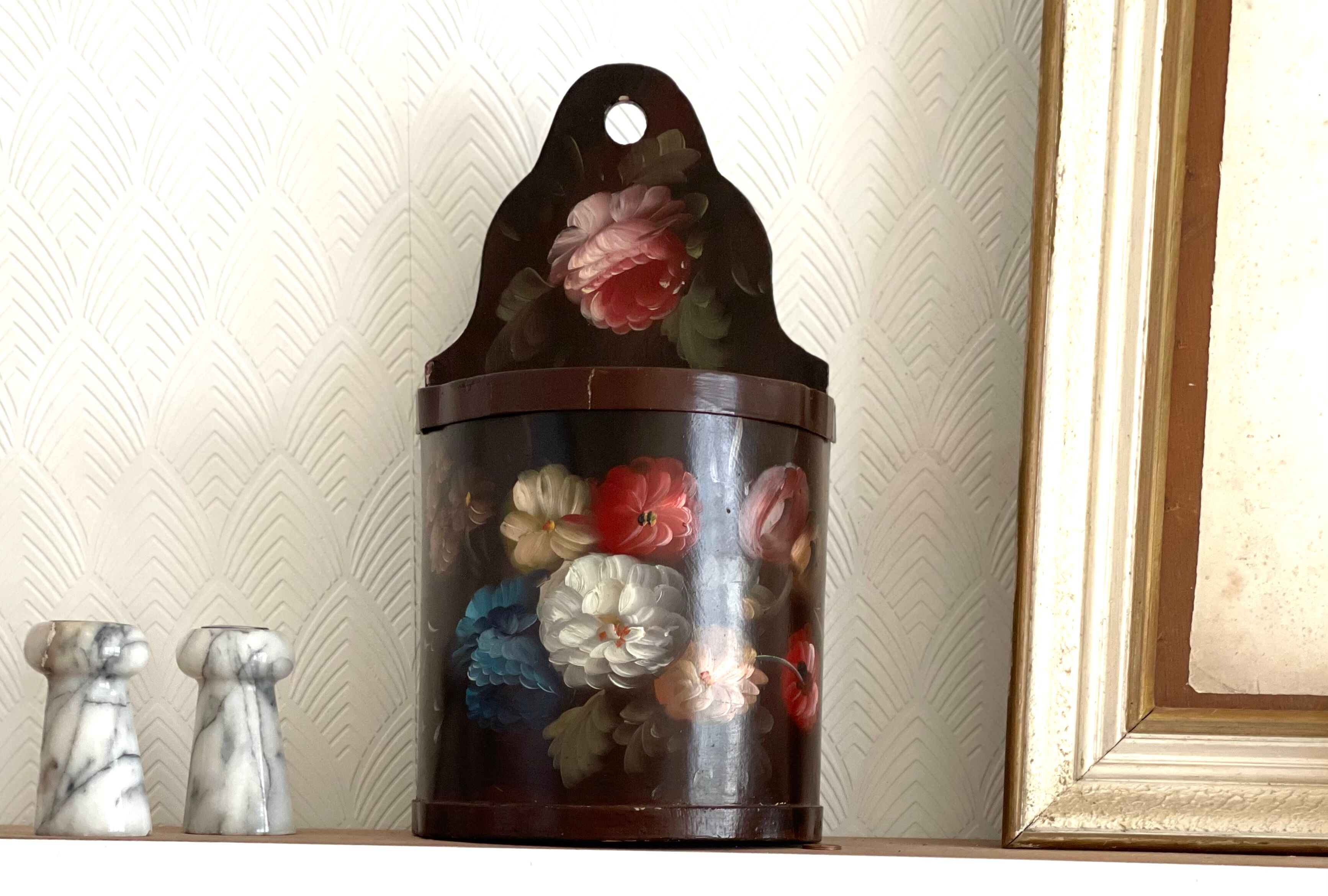 Old painted wooden box