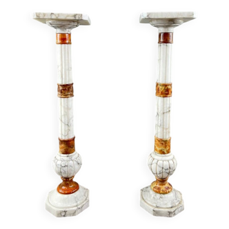 Pair of marble columns, late 19th century work