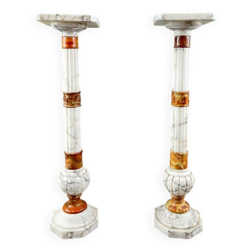 Pair of marble columns, late 19th century work