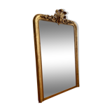Old mirror louis Philippe Dore gold leaf pediment gilded fireplace