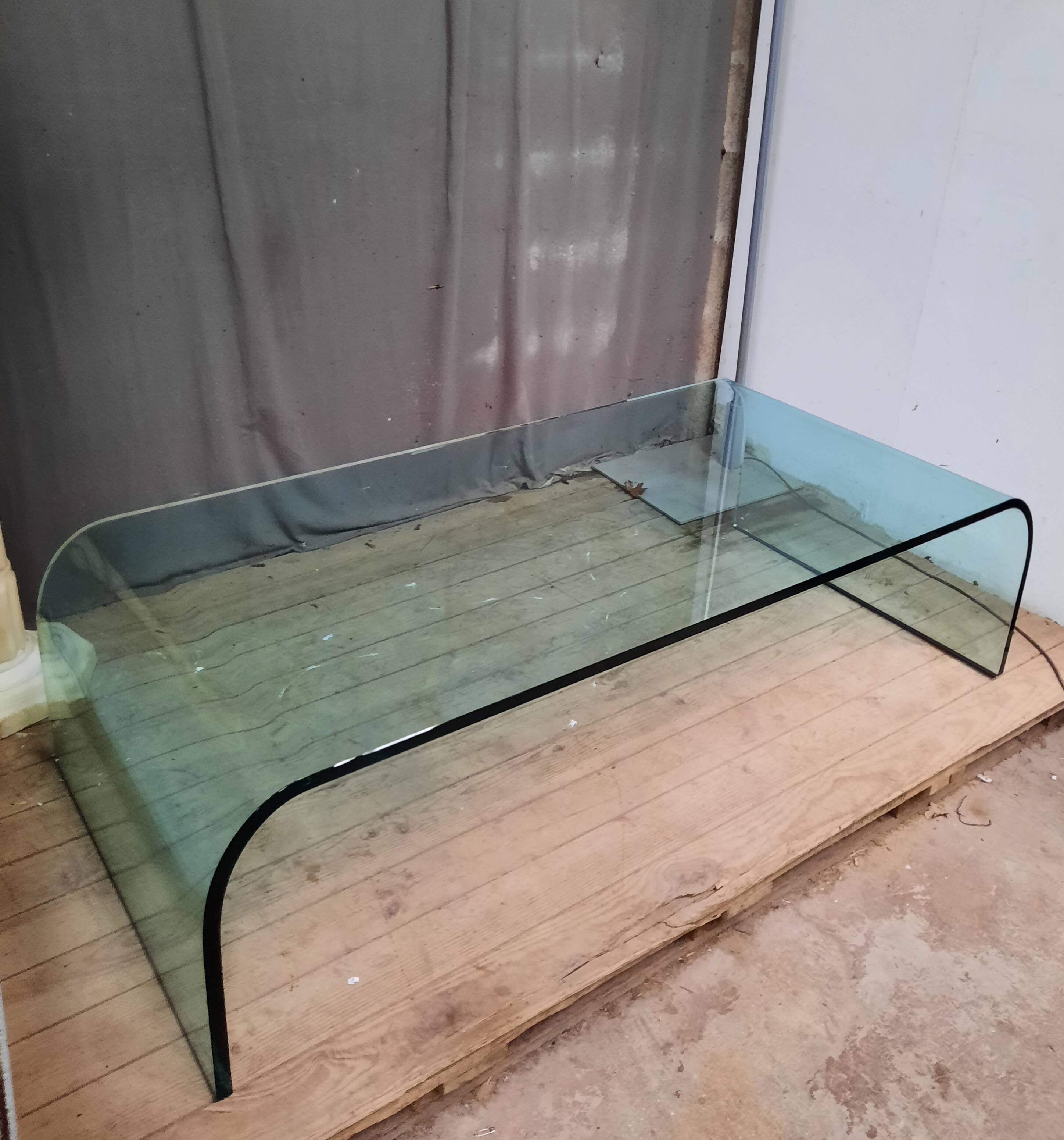 Large glass coffee table