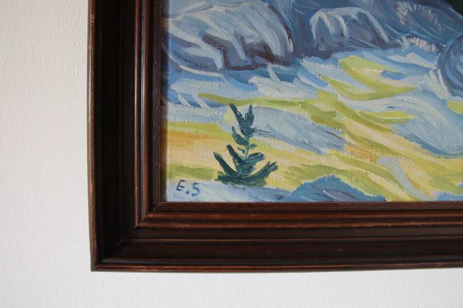 Peinture à l'huile postimpressionniste danoise de E.S. de Horsens