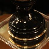 Black lamp in Hollywood Regency style