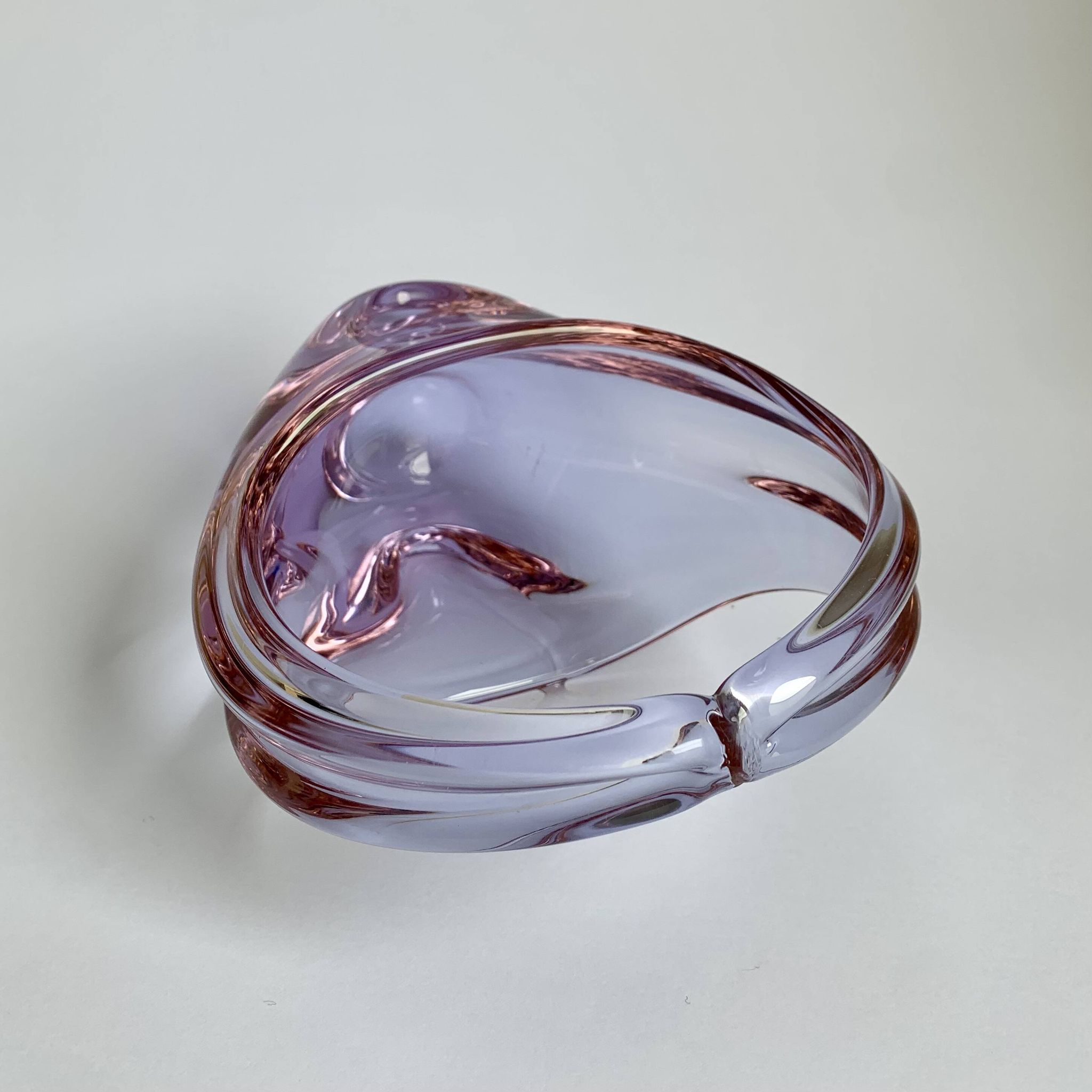 Vintage Art Glass Basket by Miroslav Klinger, 1960s