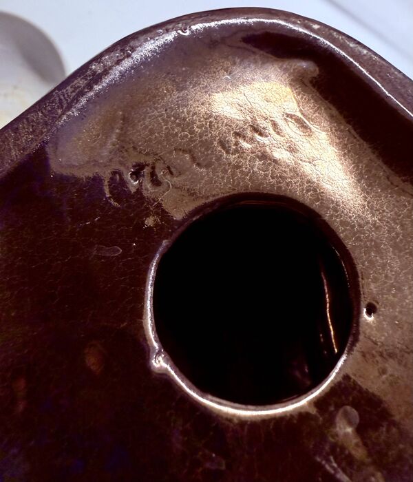 Paire de bougeoirs Vallauris Ceramidi design 1950 ceramique noir et jaune