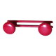 Old vintage wall coat rack 2 round metal hooks lacquered red new