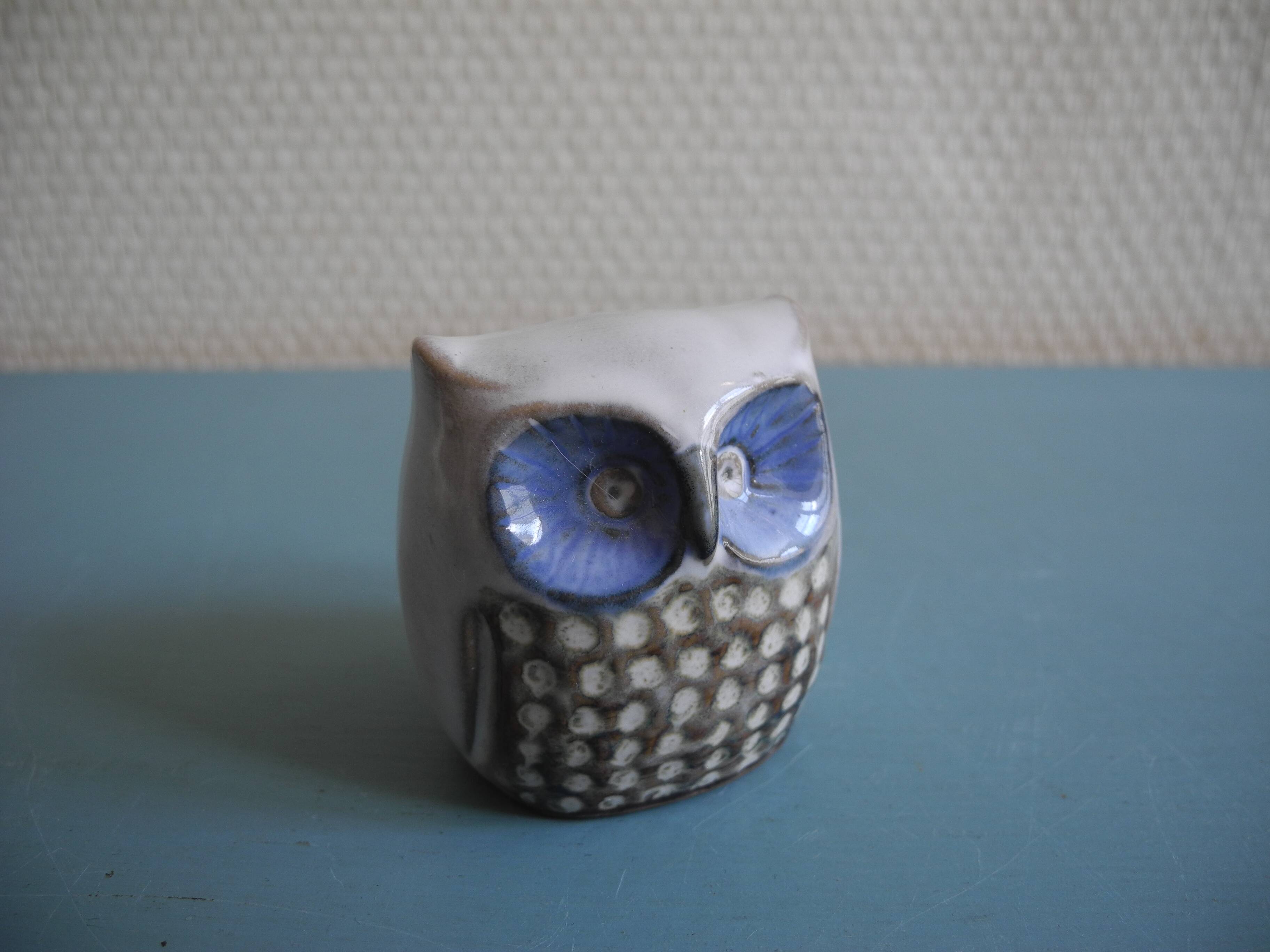 small vintage ceramic owl sculpture