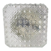 Square glass ceiling light with bubbles 1960's