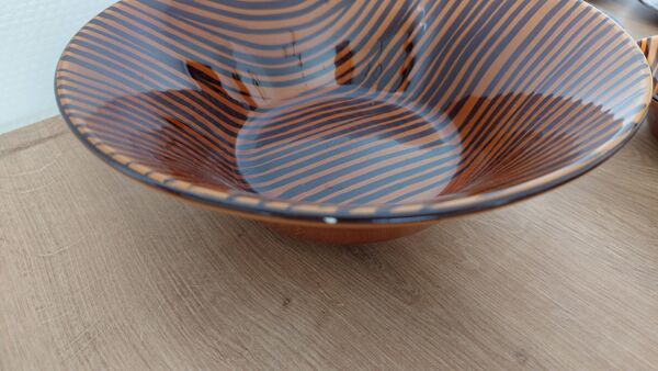 Grand service vintage Sarreguemines Domino – 19 pièces – design français