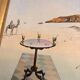 Oil Painting Canvas Solar Table After Salvador Dali Mid Century