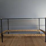 50s metal and rope coffee table