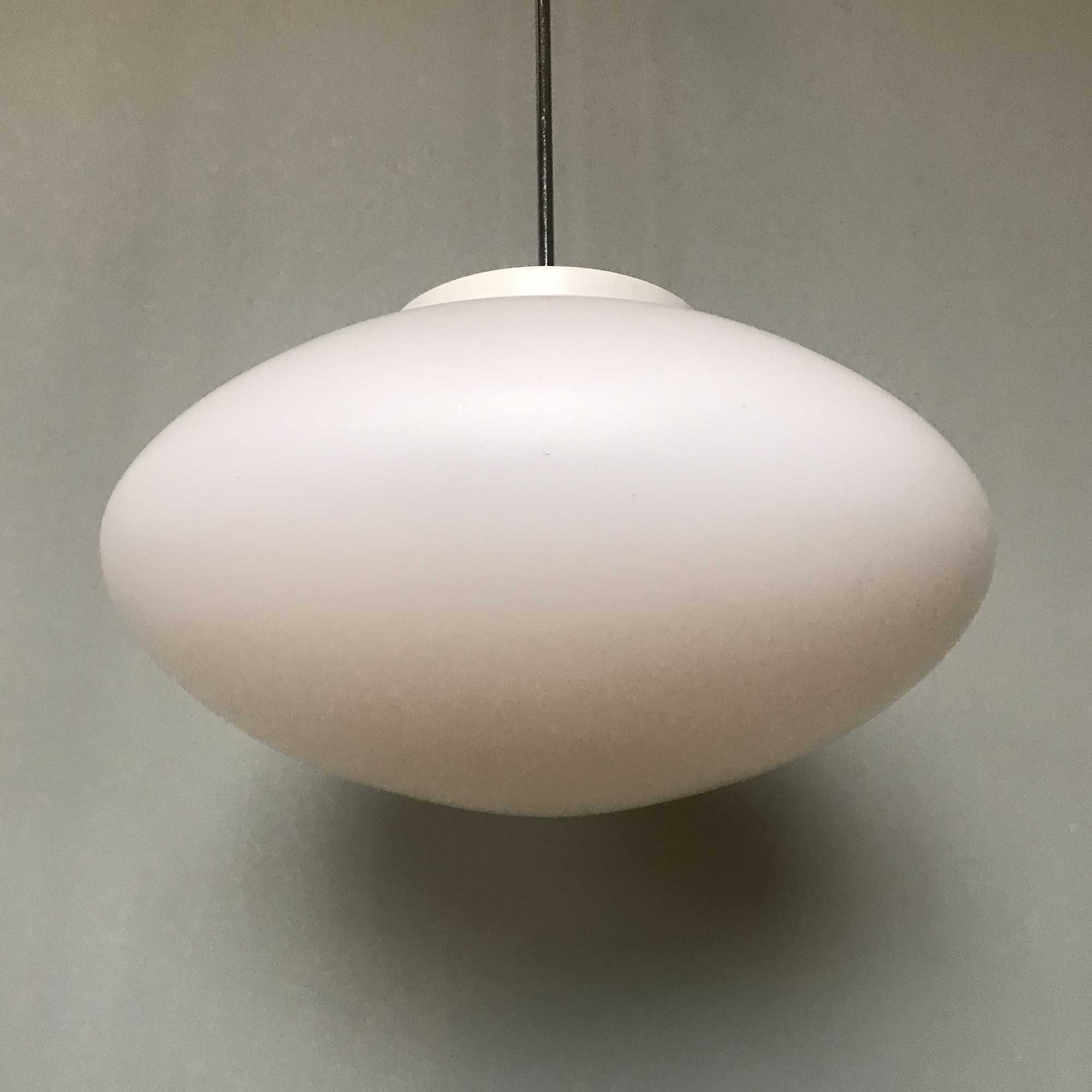 Oval opaline pendant light 1950