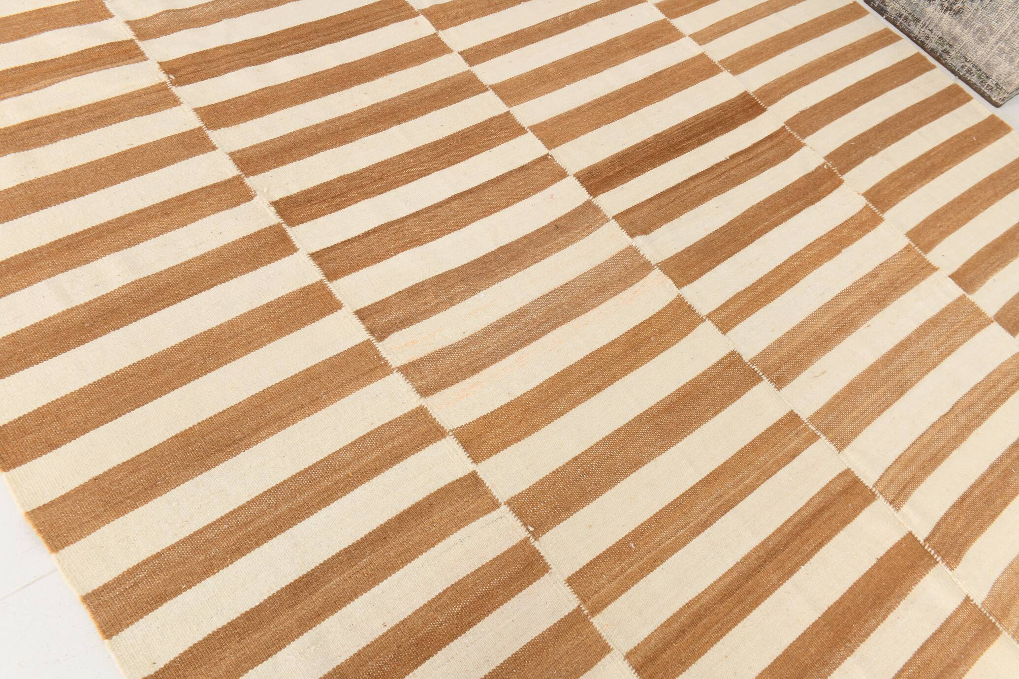 8x10 Beige & Bronze Contemporary Kilim Rug, 229x311Cm SK 35061